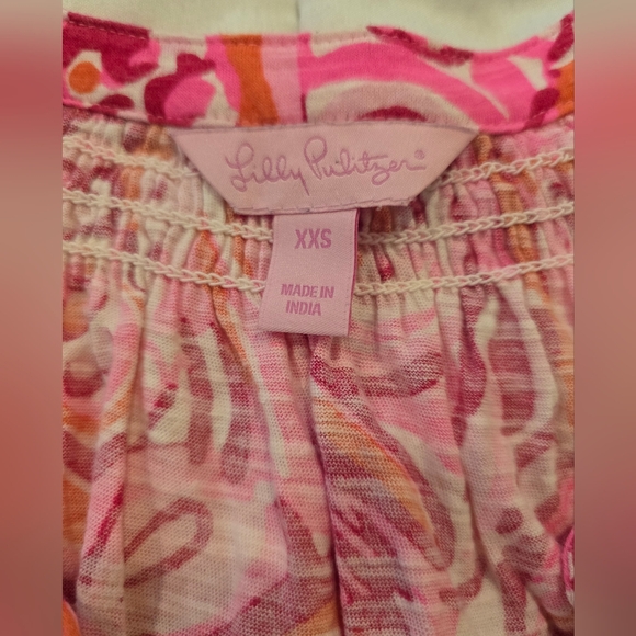 Lilly Pulitzer Womens Essie Tank Top Pink Pout Mango Salsa Size XXS - Picture 8 of 12